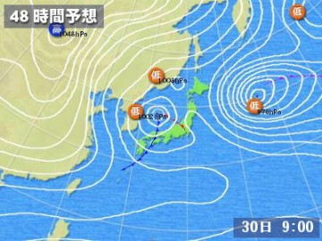 12月30日の予想天気図