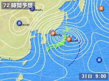 12月31日の予想天気図