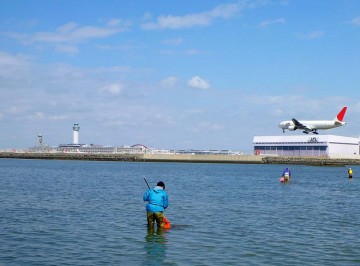 飛行機が着陸する真下で・・・初堀り