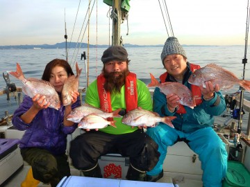 初釣リでみんな　めで鯛・タイ・たい