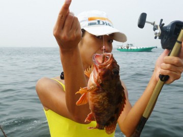 沖で釣れたカサゴは色が綺麗です・・・！