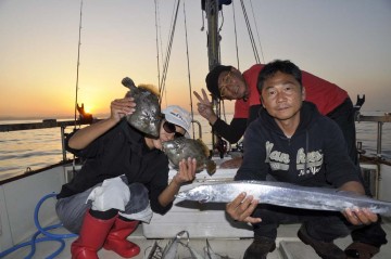 夕日を浴びながら・・・