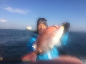 富田さんに・・・元気が良くちょっと水滴が・・