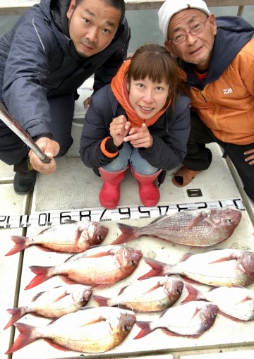 船仲間3人で巻き巻き・・・