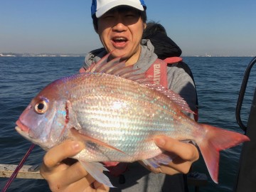 人生初船釣り初タイラバはハナダイから・・・上西さん