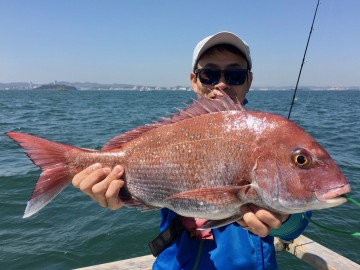 あたりがなかったがやっときました・・初めてのタイラバで2.28kg　末廣さん。おまでとう