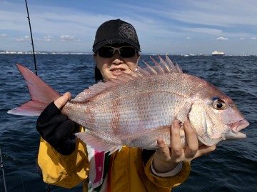 明美さんも続いて・・・1.32kg・・・初タイラバで・・・おめでとう！