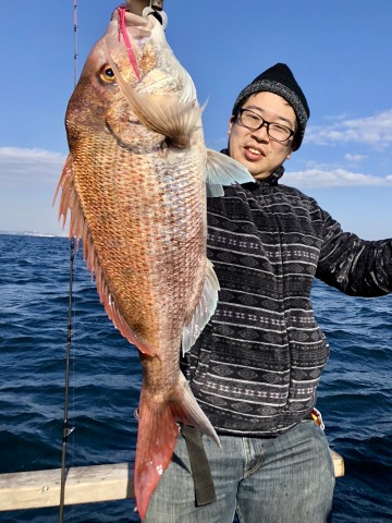 平山さん　初マダイ・・おめでとう・・・4.17kg！！！