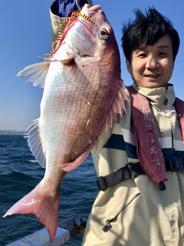 村上さん・初タイラバ初タイ・・・おめでとう・・・1.30kg・・！