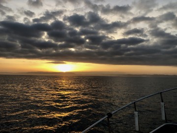 君津沖で日の出を迎え一路南下・・・！